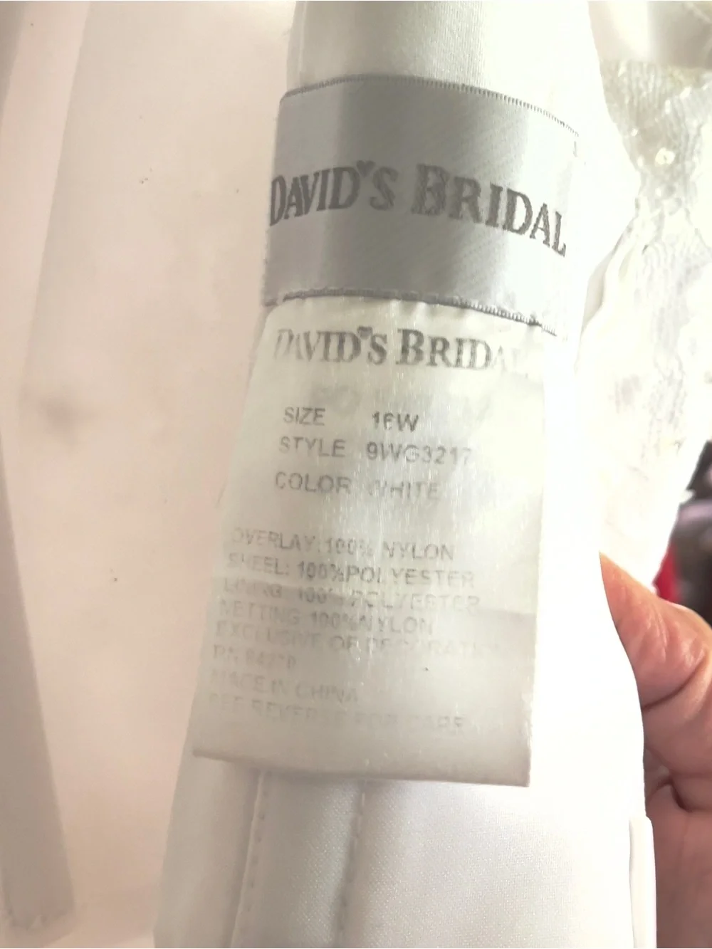 David’s Bridal All Over Lace Dress 16w Beaded Bustled - Picture 3 of 16